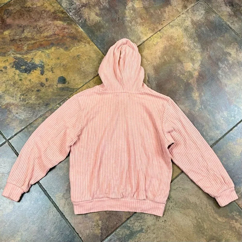 H&M Girls Pink Waffle Hoodie 7
